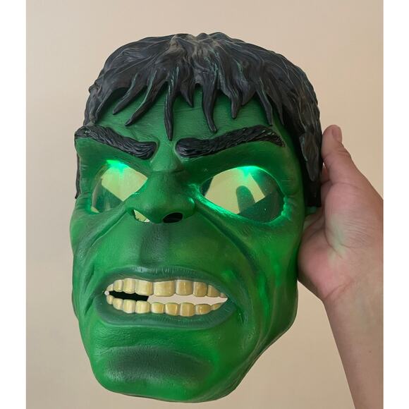 Marvel Incredible Hulk Power Glow Hasbro Mask Eyes Light Up 2008 - Picture 4 of 14